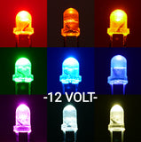 12 Volt 3mm Clear Lens LEDs (5)