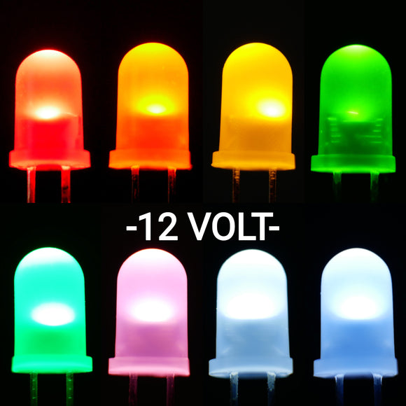 12 Volt 5mm Milky White Lens LEDs (5)