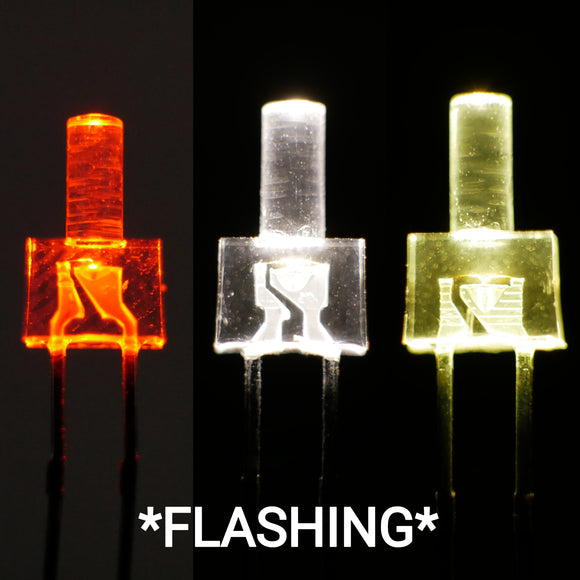 2mm Flashing Clear Lens LEDs (5)