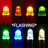 3mm Flashing Clear Lens LEDs (5)