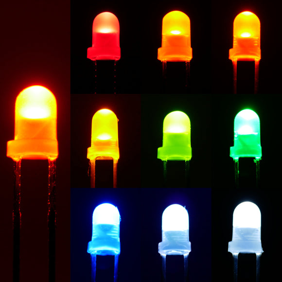 3mm Color Diffused Lens LEDs (25)