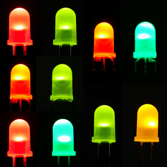 5mm Bi Color Milky White Lens LEDs (10)