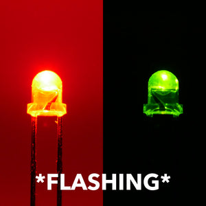 3mm Bi Color Flashing Clear Lens LEDs (5)